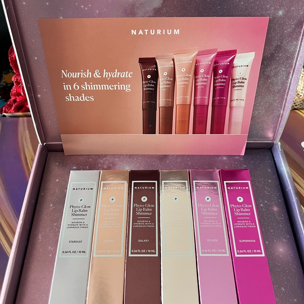 Naturium Phyto-Glow Lip Balm Set - 6 Shimmering Shades